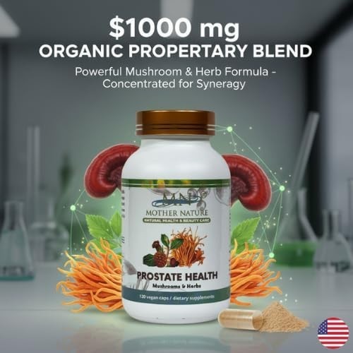 Mother Nature Prostate Health Herbal Supplements for Men – 120 Capsules