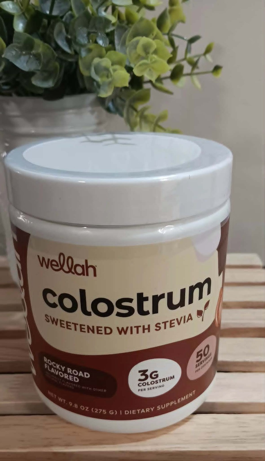 Wellah-Colostrum Sweetened with Stevia-Rocky Road-50 Servings – Exp 12/2027-New