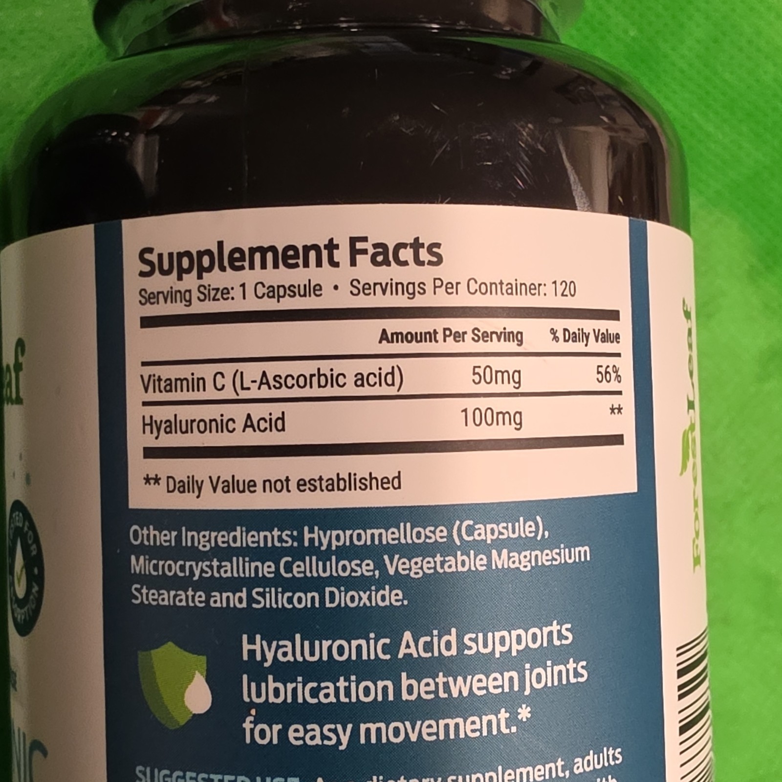 ForestLeaf Collagen I II III + Hyaluronic Acid Vitamin C Hair Skin Nails 120 Ct