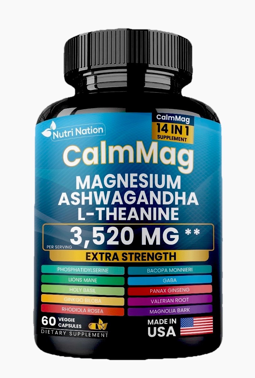 Nutri Nation Magnesium Ashwagandha L-Theanine 3,520mg 60 Capsules