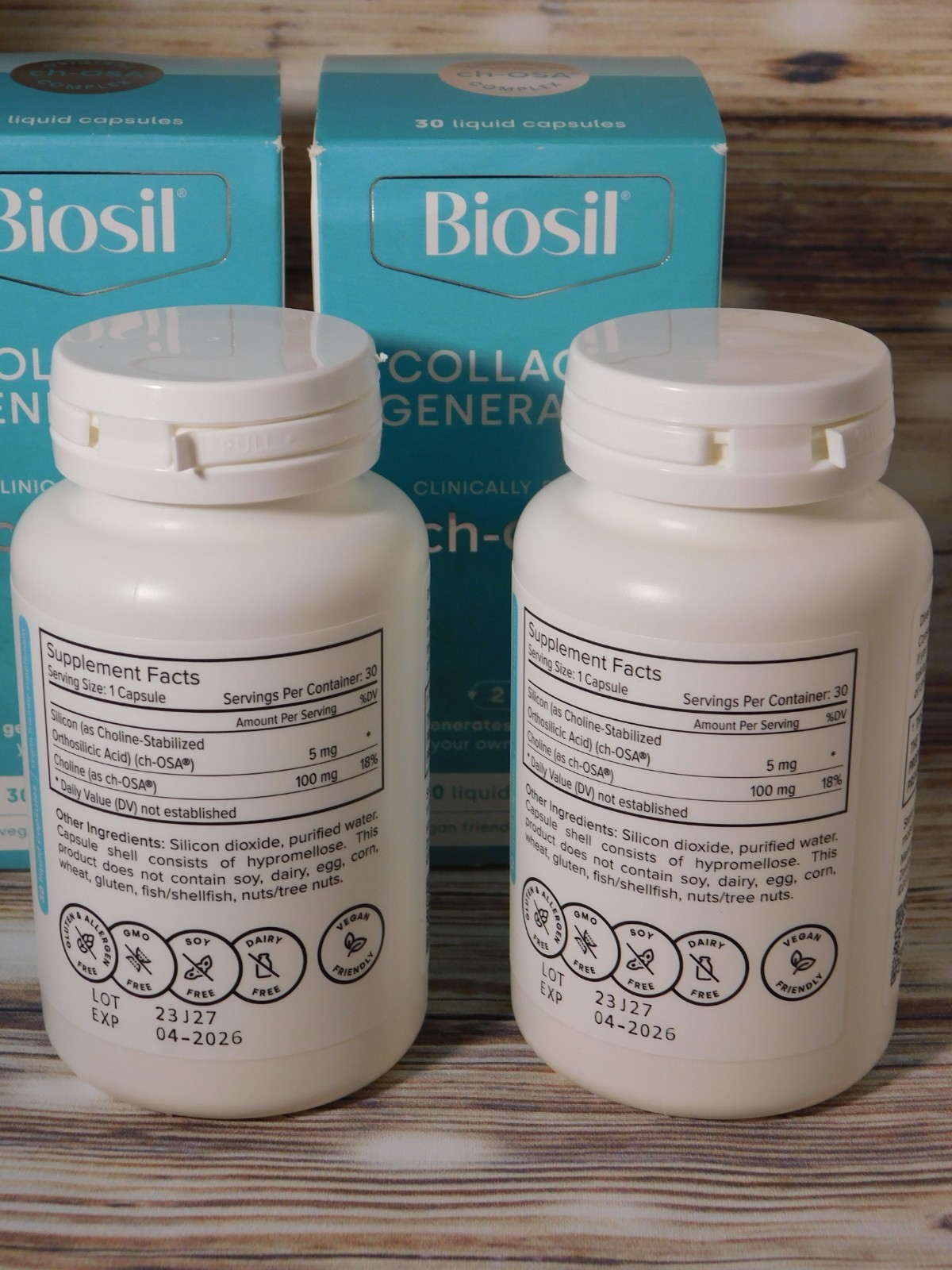 2-pack BIOSIL Collagen Generator for Hair Skin Nails Joints 30ct (x2) 4/26 #DL02