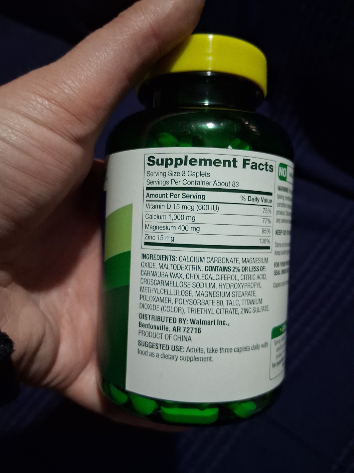 SEALED*Spring Valley. Calcium Magnesium Zinc Vitamin D Caplets 250