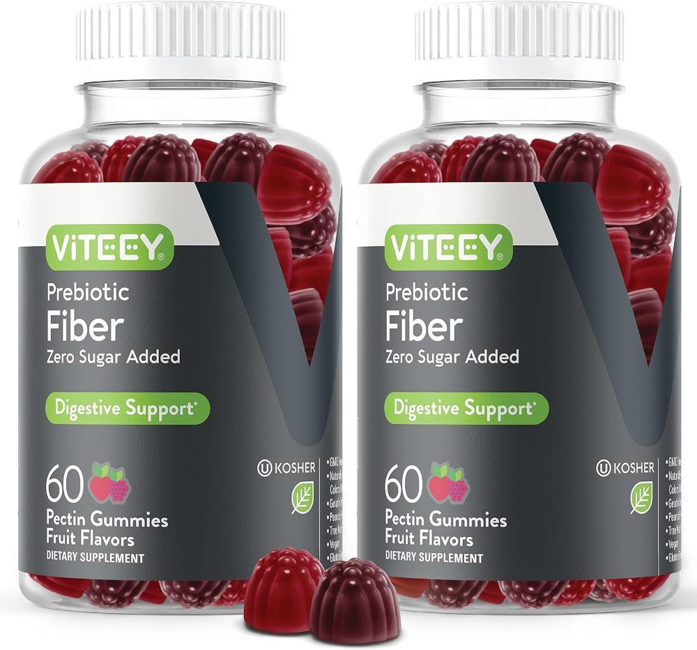 Prebiotic Fiber Gummies for Adults, 4g – Zero Sugar Added – Fiber Supplement Gum