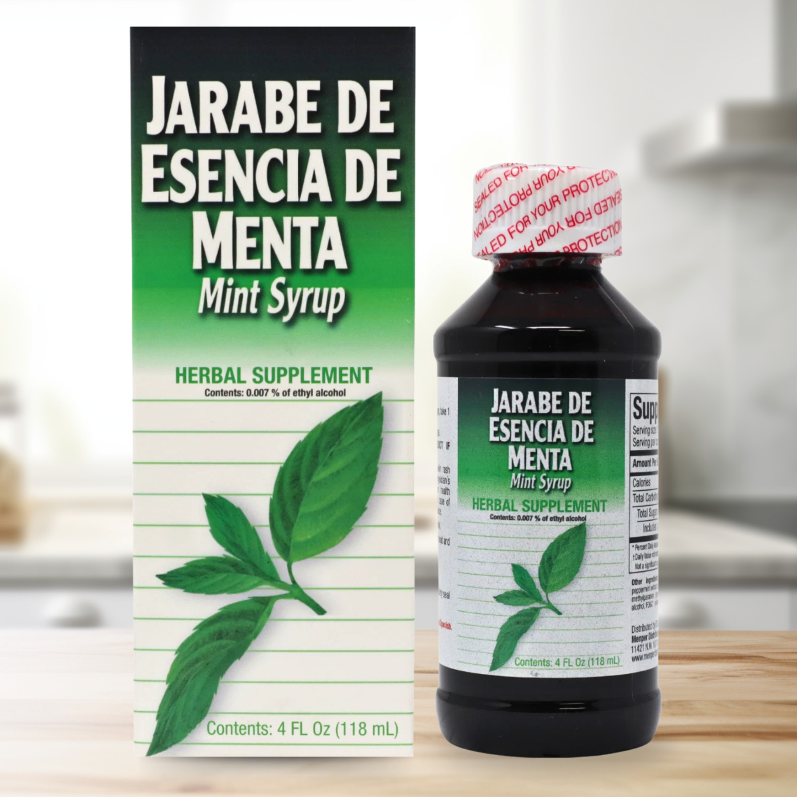 Mint Syrup with Natural Peppermint Extract – Herbal Supplement 4 fl oz (118ml)