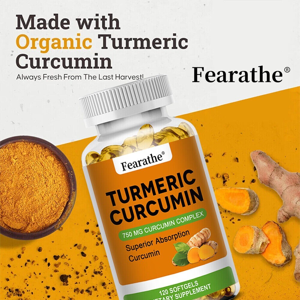 Turmeric Curcumin 750 mg – Brain, Joint Support Capsules 30 To 120 Caps