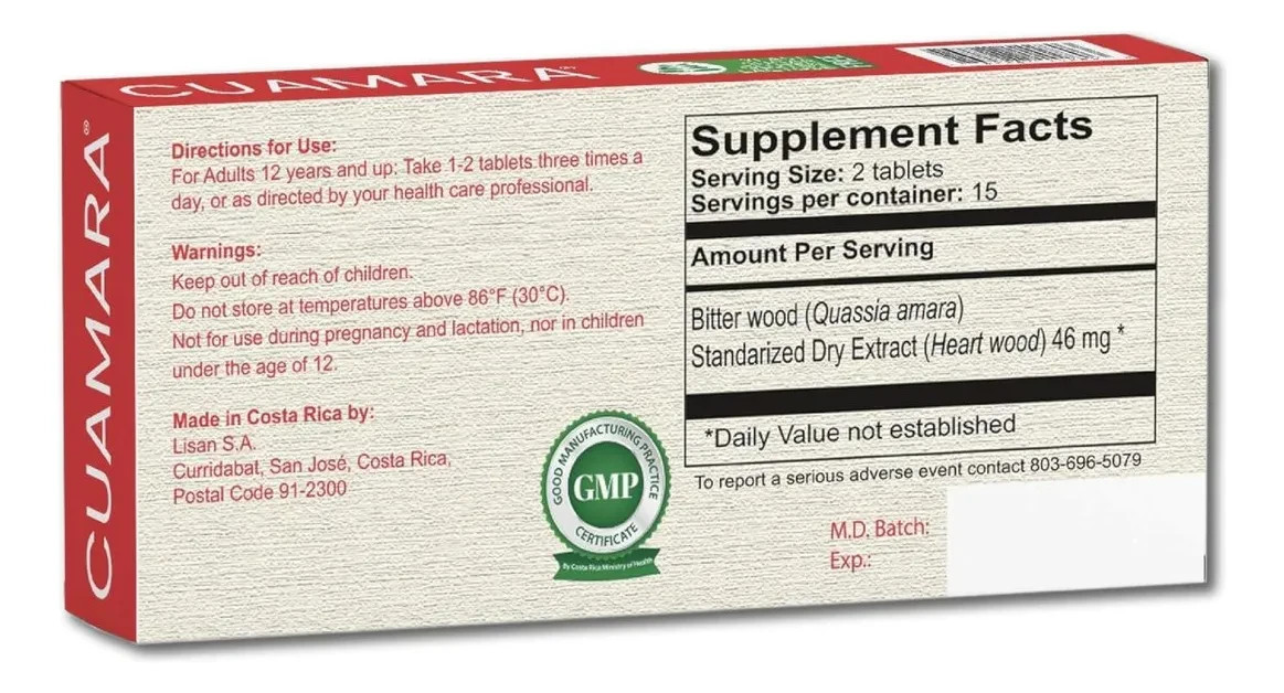 Lisanatura Digestive Aid Cuamara Herbal Food Supplement – 30 Tablets