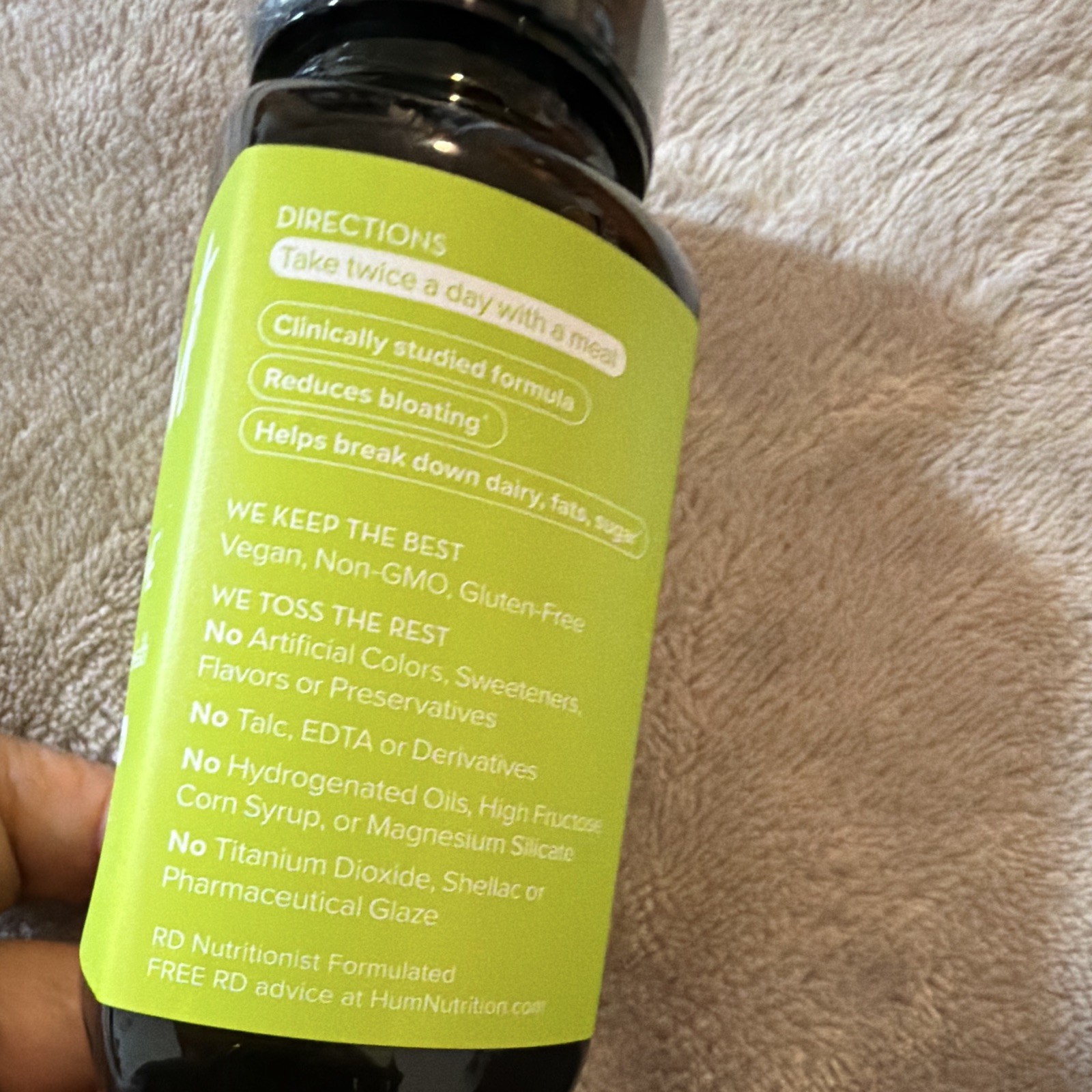 HUM Flatter Me Debloat Digestive Health Vegan 60 Caps Exp 01/27