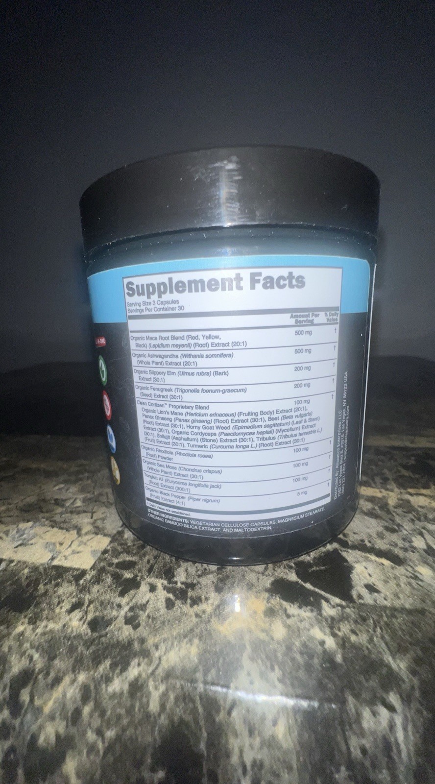 Clean Nutra Cortisol Adaptogen Supplement 90 Capsules Maca Ashwagandha Rhodiola