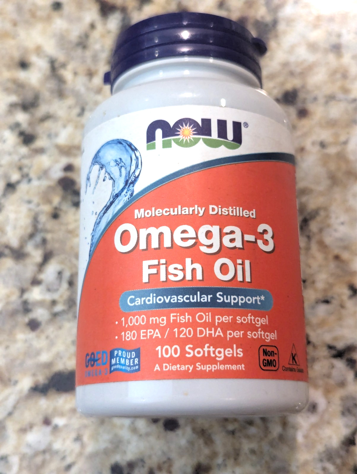 Now Foods Omega-3 Fish Oil 1,000mg 100 softgels exp: 01/2028
