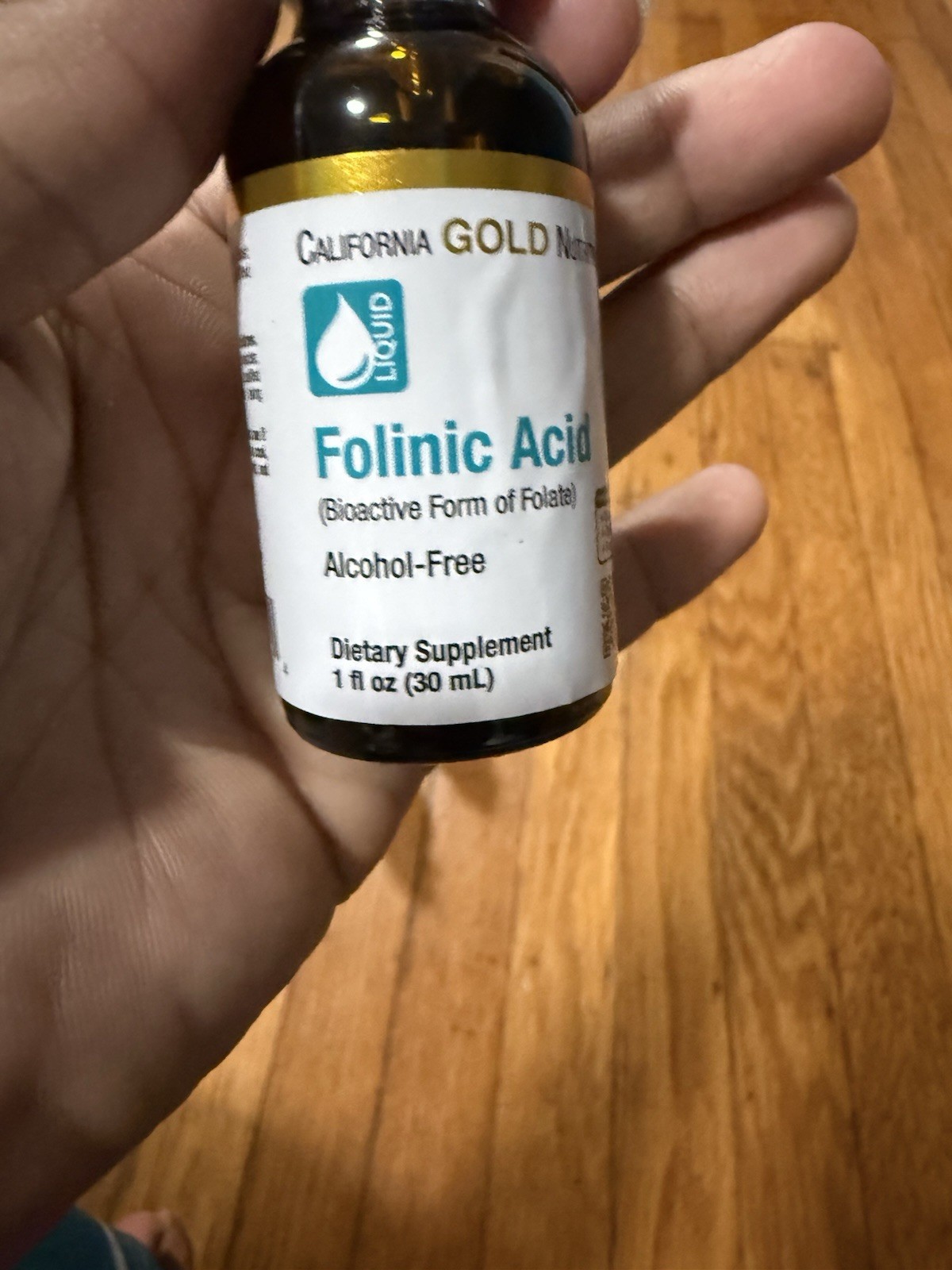 California Gold Nutrition Folinic Acid Liquid Alcohol-Free 400mcg 1 fl oz 5 Pack