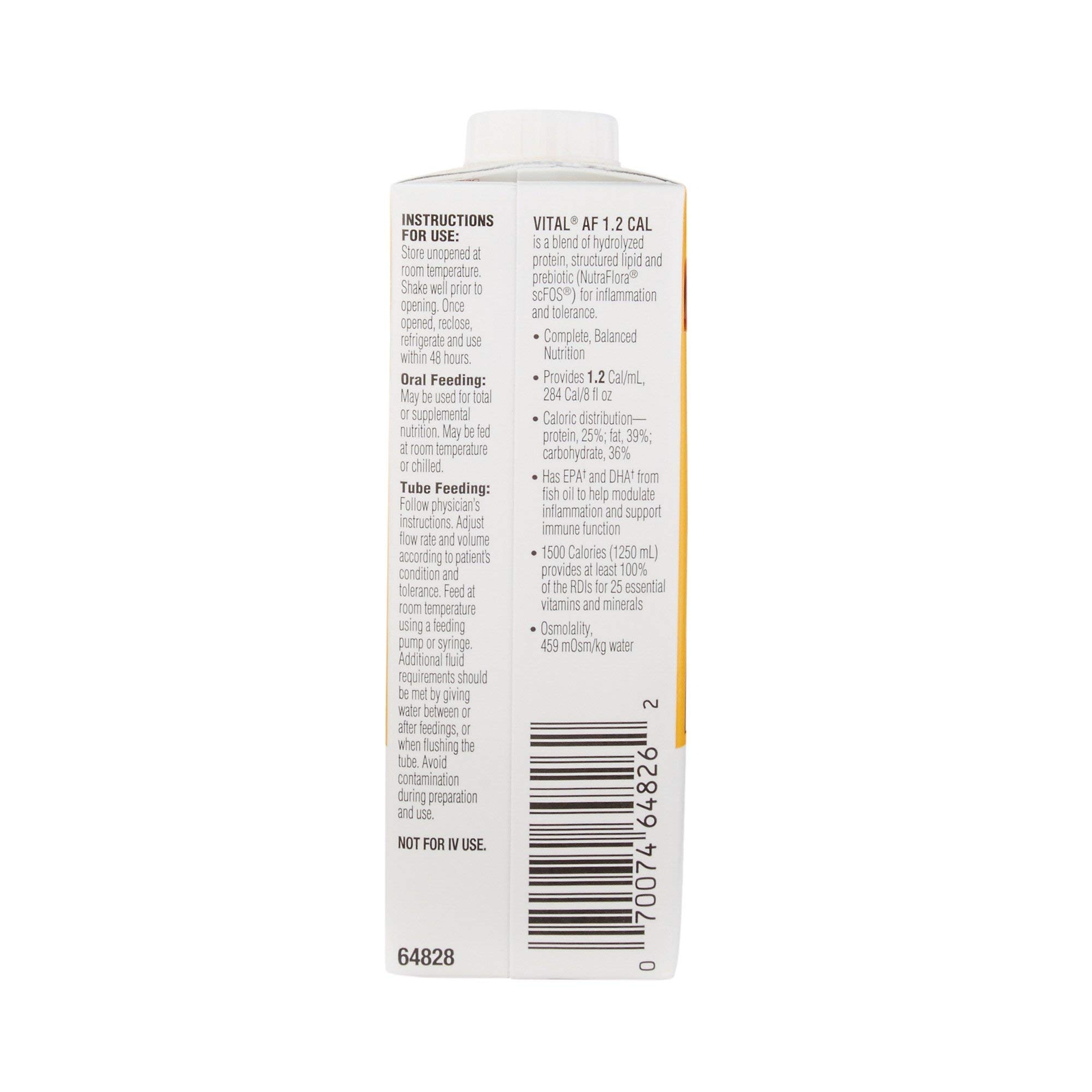 Vital AF 1.2 Cal Vanilla Flavor 8 oz. Carton Ready to Use, 64828 – Case of 24