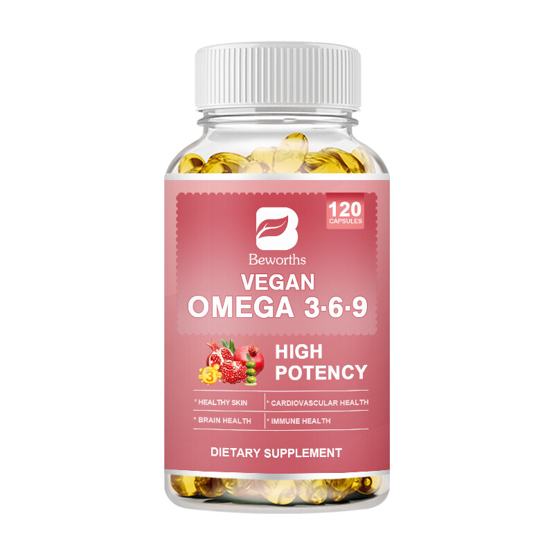 Healthy Care Omega 3 6 9 120 Capsules-Support Brain,Skin,Immune Health Non-GMO