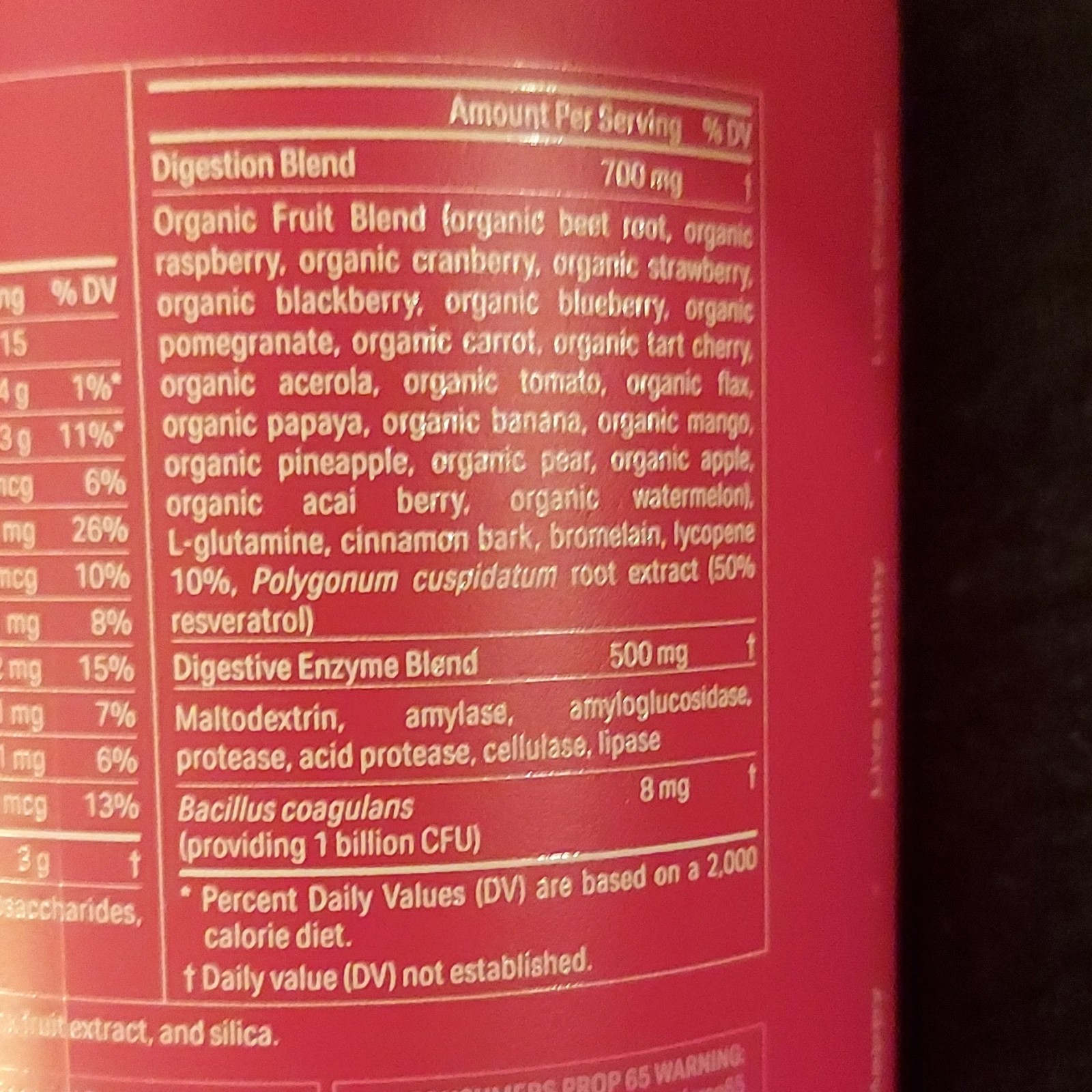 Proper Digestive Support Superfood Powder Strawberry Pomegranate 8oz
