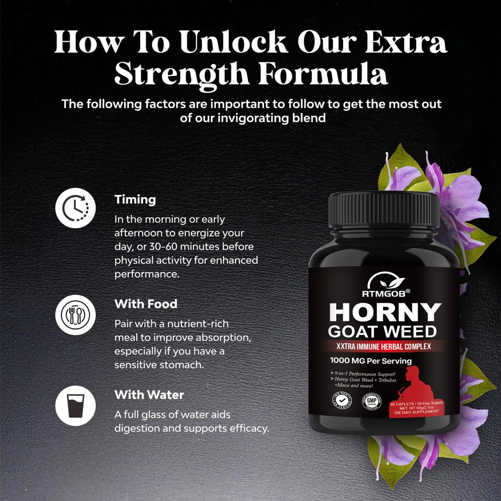 1PCS Horny Goat Weed for Male Enhancement Extra potency 1000mg Complex