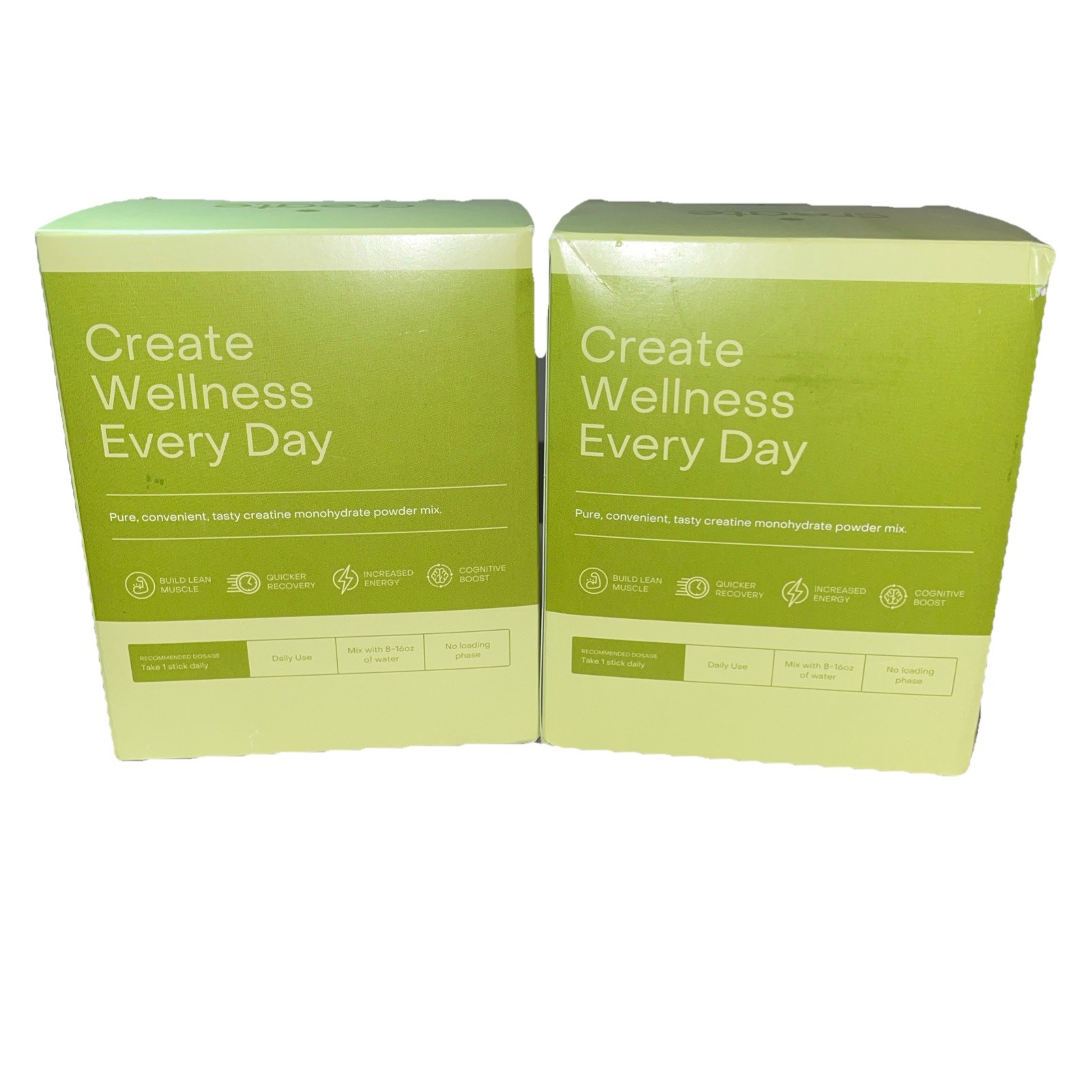 Set Of 2 Create Creatine Monohydrate On-The-Go Sticks Lemon Lime 60 Ct. Exp 8/27