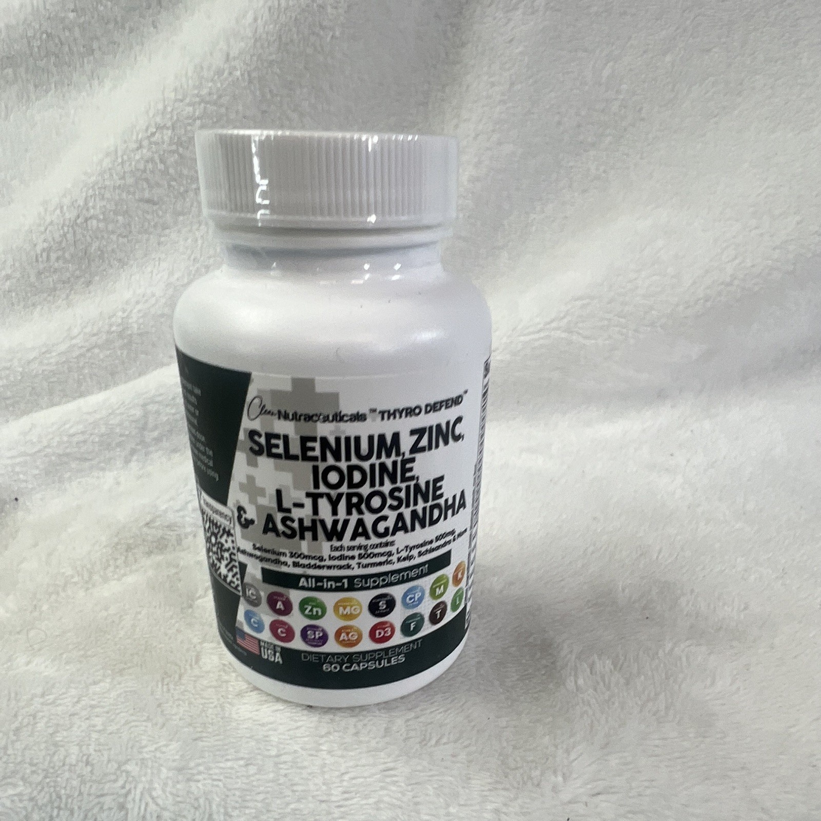 Clean Nutraceuticals Thyro Defend Thyroid Support Selenium Zinc Iodine 60 Caps
