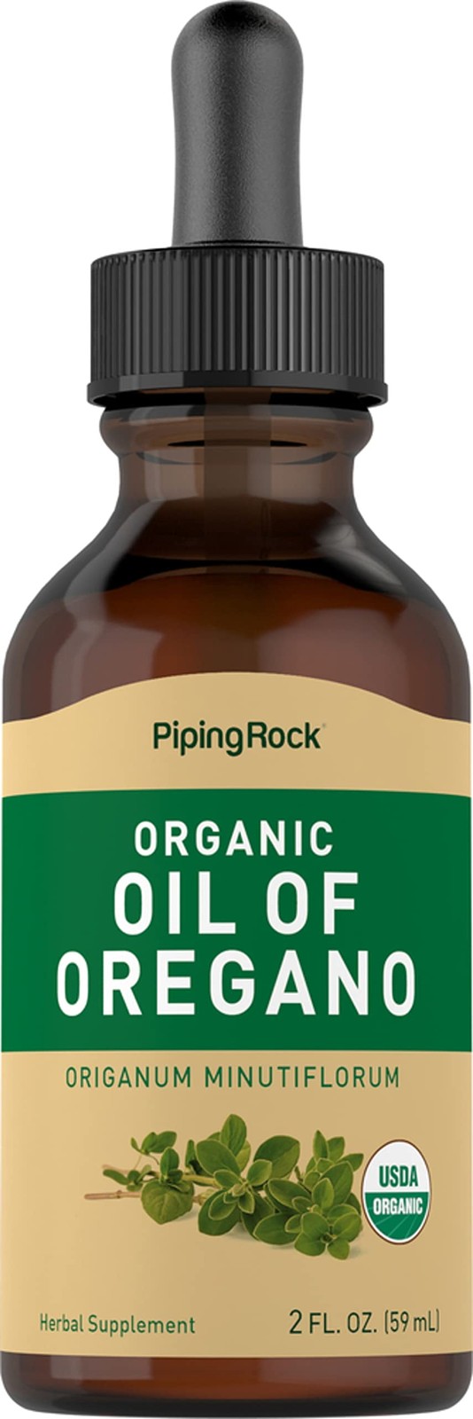 Piping Rock Oil of Oregano Organic Liquid Drops | 2 fl oz 2 Fl Oz (Pack 1)