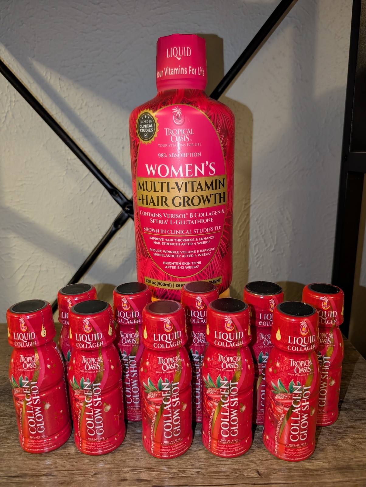 Tropical Oasis Women’s Multi Vitamin Liquid – Hair Growth 32oz + 10 Glow Shots