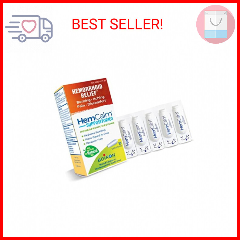 Boiron HemCalm Suppositories for Hemorrhoid Relief of Pain, Itching, Swelling or
