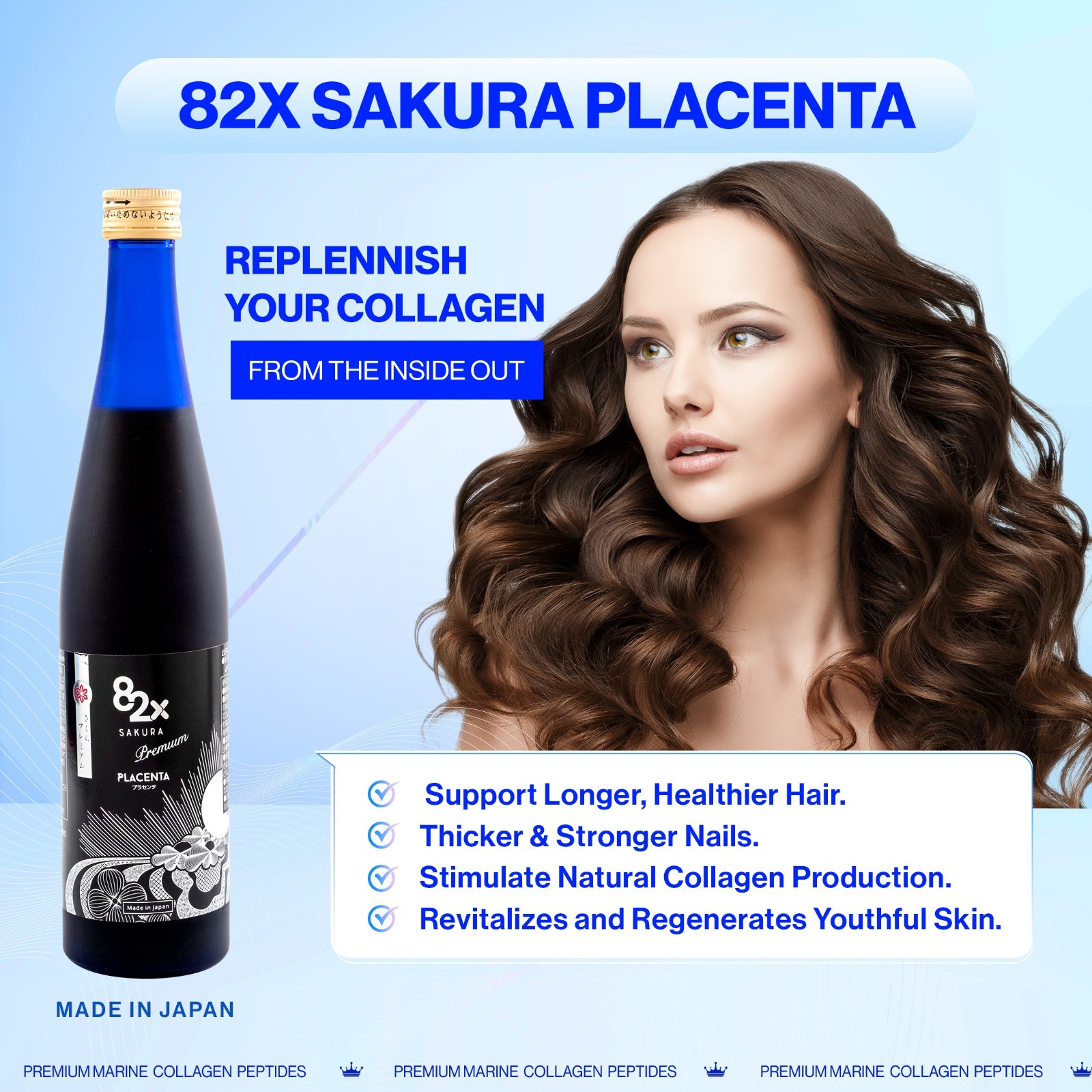 82X Sakura Placenta Liquid Drink Premium Placenta 450,000mg Placenta From Japan
