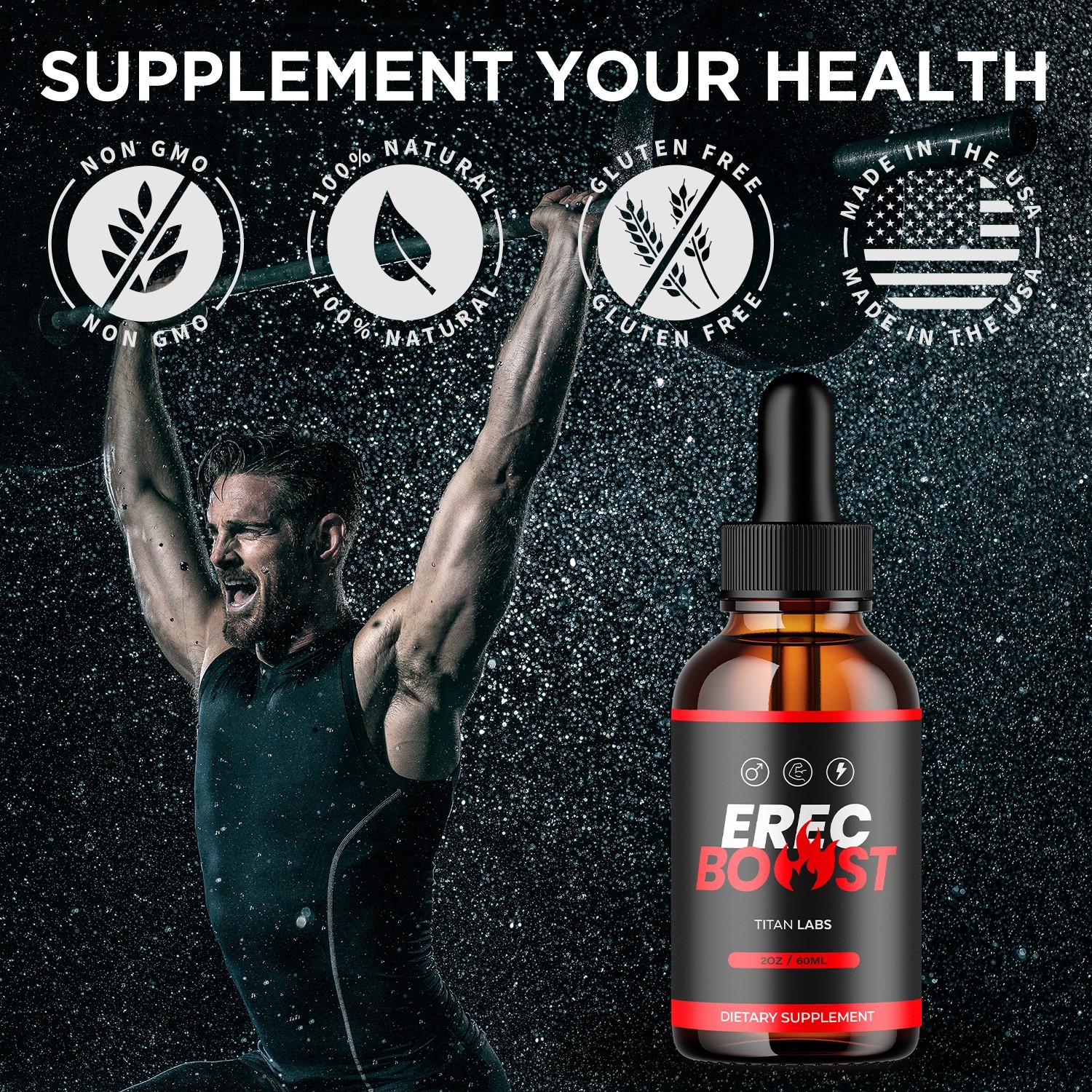 (5 Pack) Erec Boost Male Support Drops Advanced ErecBoost Supplement 150 Serving