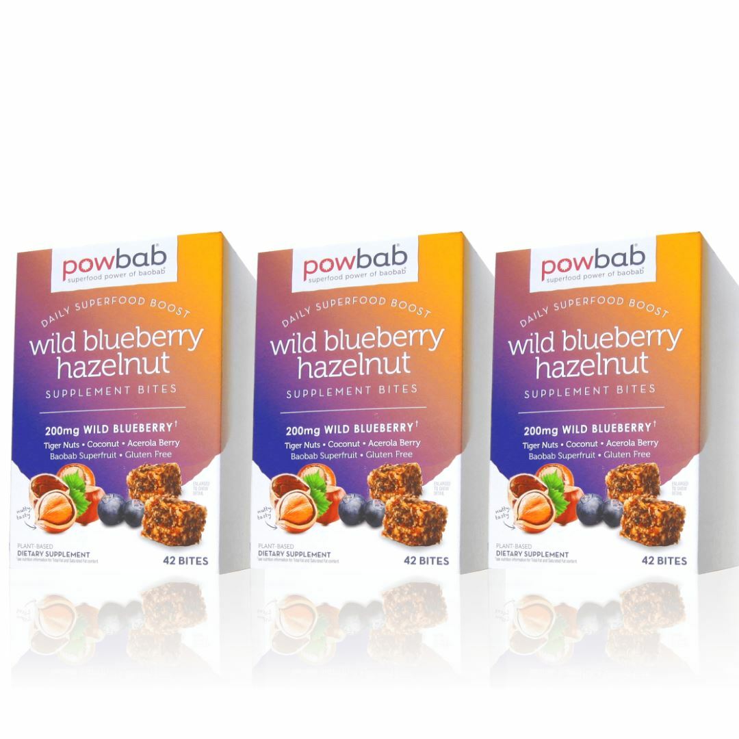 powbab Wild Blueberry Hazelnut Bites – Low Sugar with Organic Ingredients