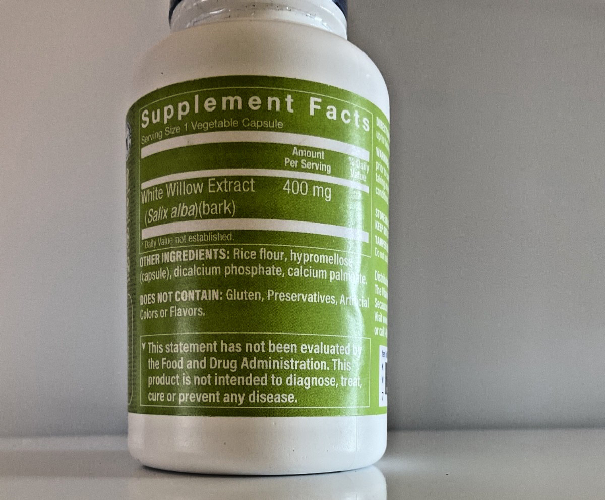The Vitamin Shoppe White Willow Bark 400mg, 100 Capsules