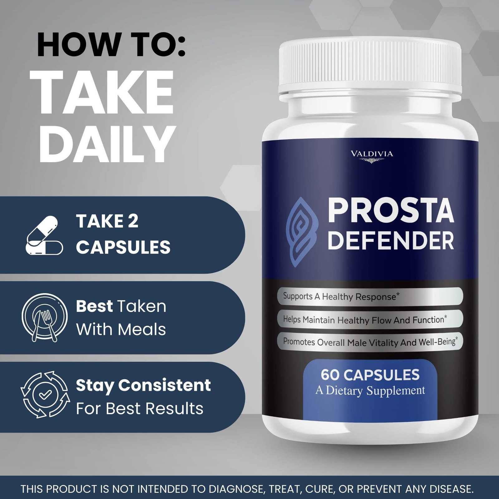 ProstaDefender Prostate Support Men Supplement Capsules Urinary 1 Pack 60Ct