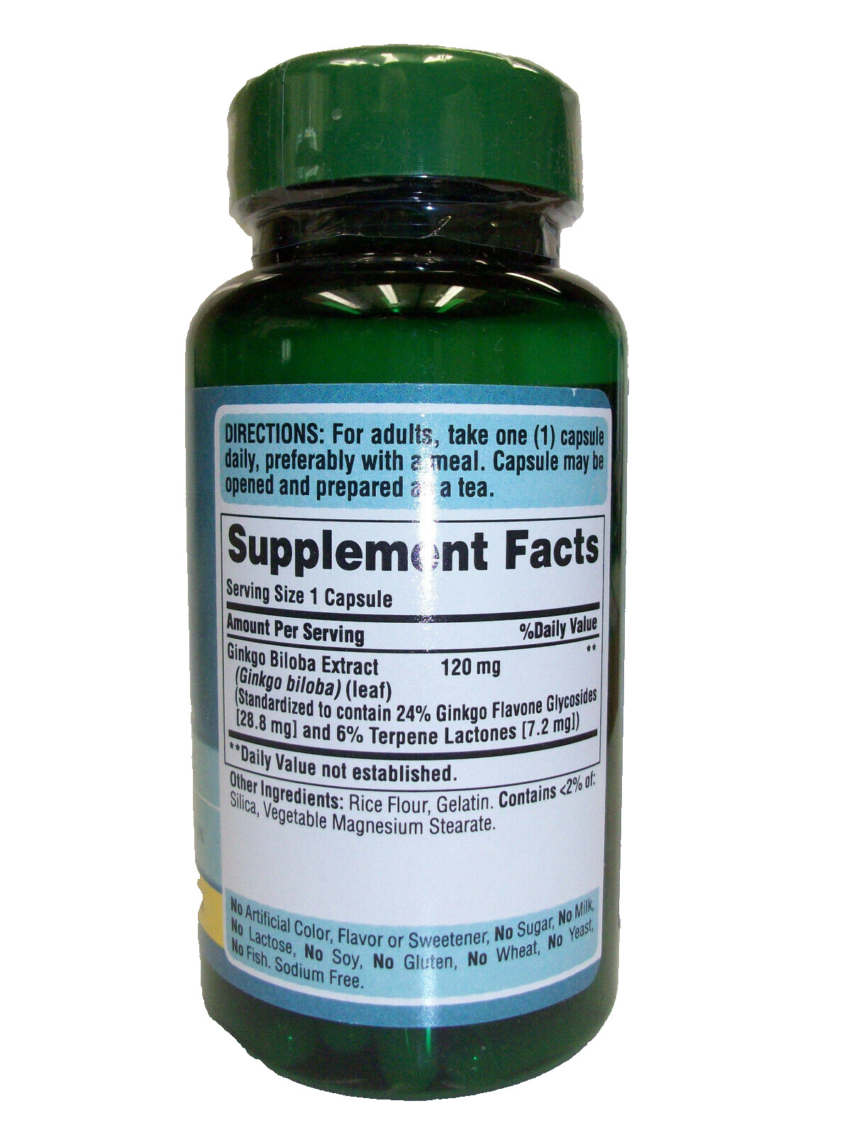 Ginkgo Biloba 120 mg 100 Capsules Supports Healthy Brain Function