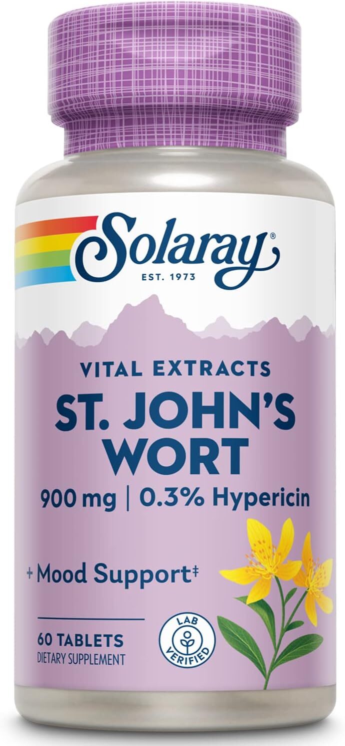 Solaray St. Johns Wort Aerial Extract One Daily 900mg | Standardized w/ 0.3%