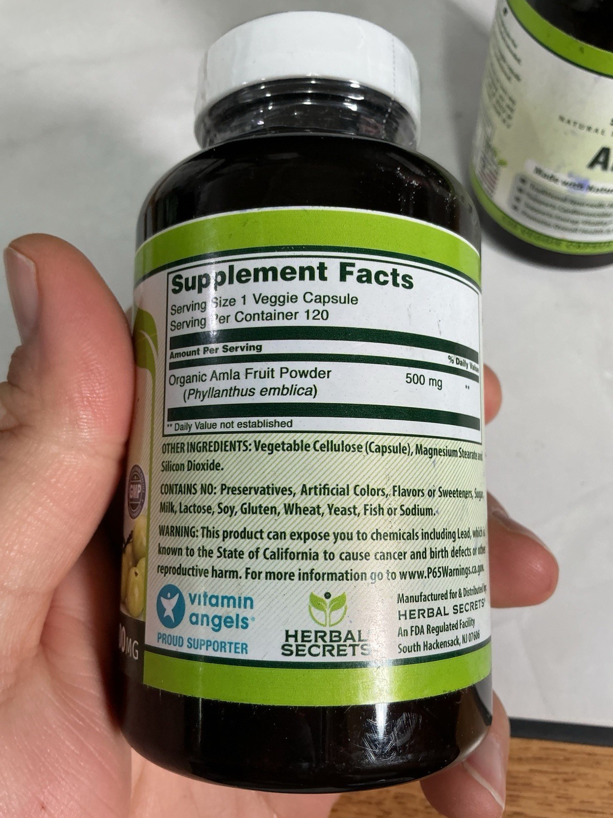 2X Herbal Secrets Amla Fruit Powder 500mg 120 Veggie Capsules Natural
