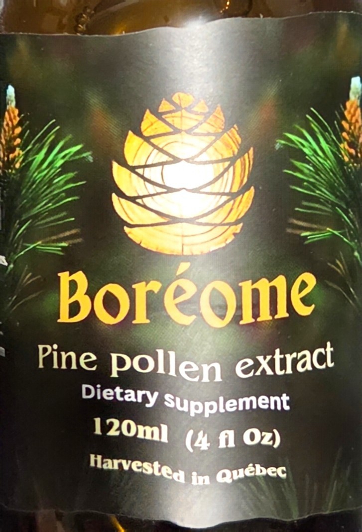 Boréome Pine Pollen Extract Tincture 120ml 4 oz Dietary Supplement Quebec
