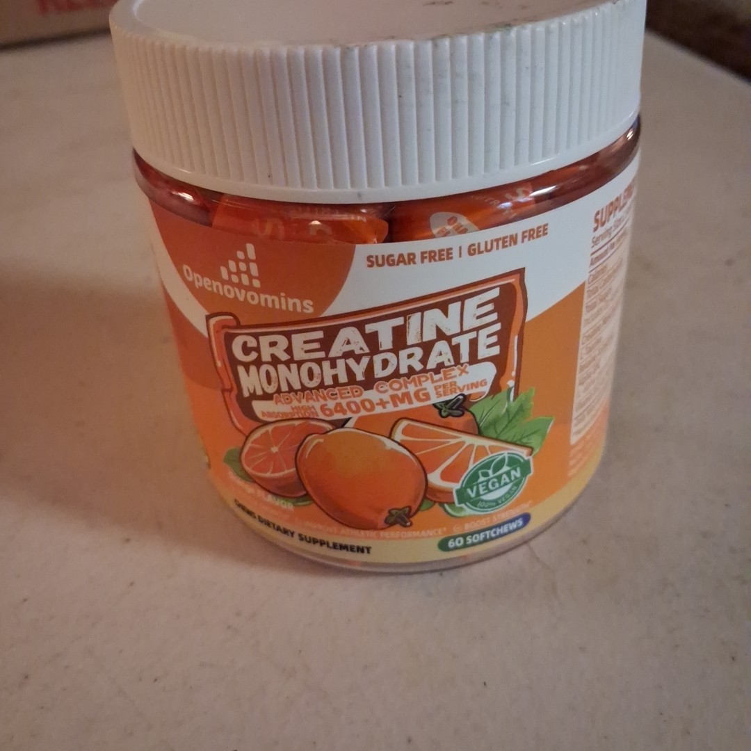 Creatine Monohydrate Chews 6400mg Advanced Complex Orange Flavor Vegan 60 Ct NEW