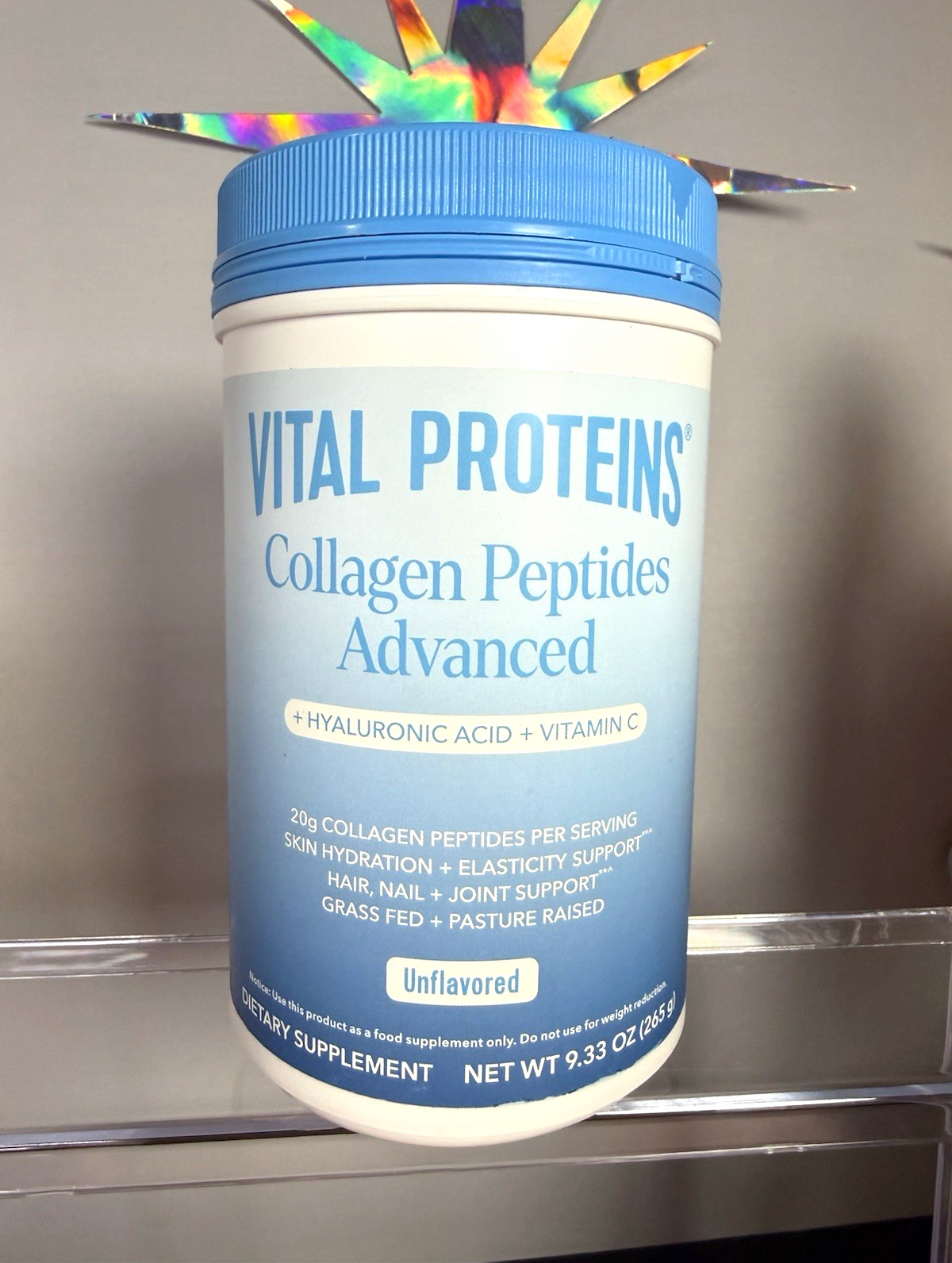 Vital Proteins Collagen Peptides Advanced Unflavored HA + Vitamin C 9.33 oz