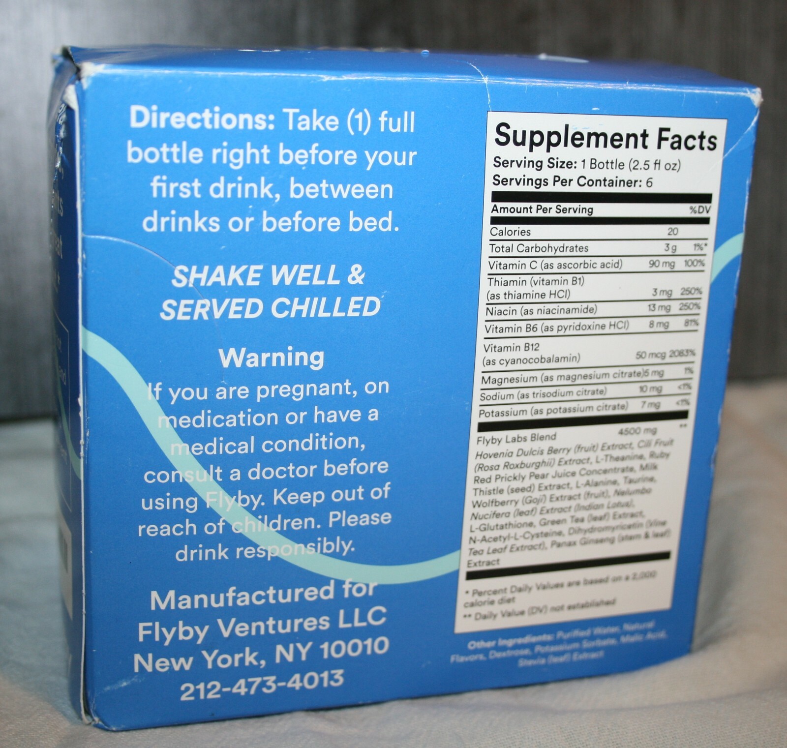 Flyby Recovery Drink Shot Dietary Supplement Wildberry 6 x 2.5 fl Bottles Sealed