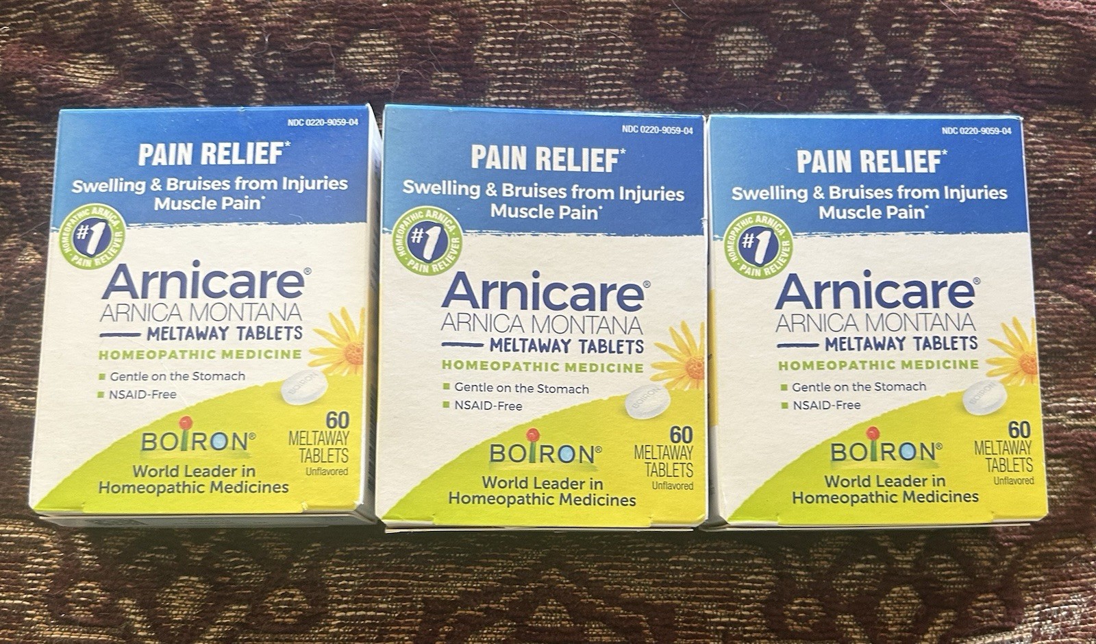 3-pk BoironArnicare Tablets Pain Relief from Muscle Pain, Joint Soreness (2/29)