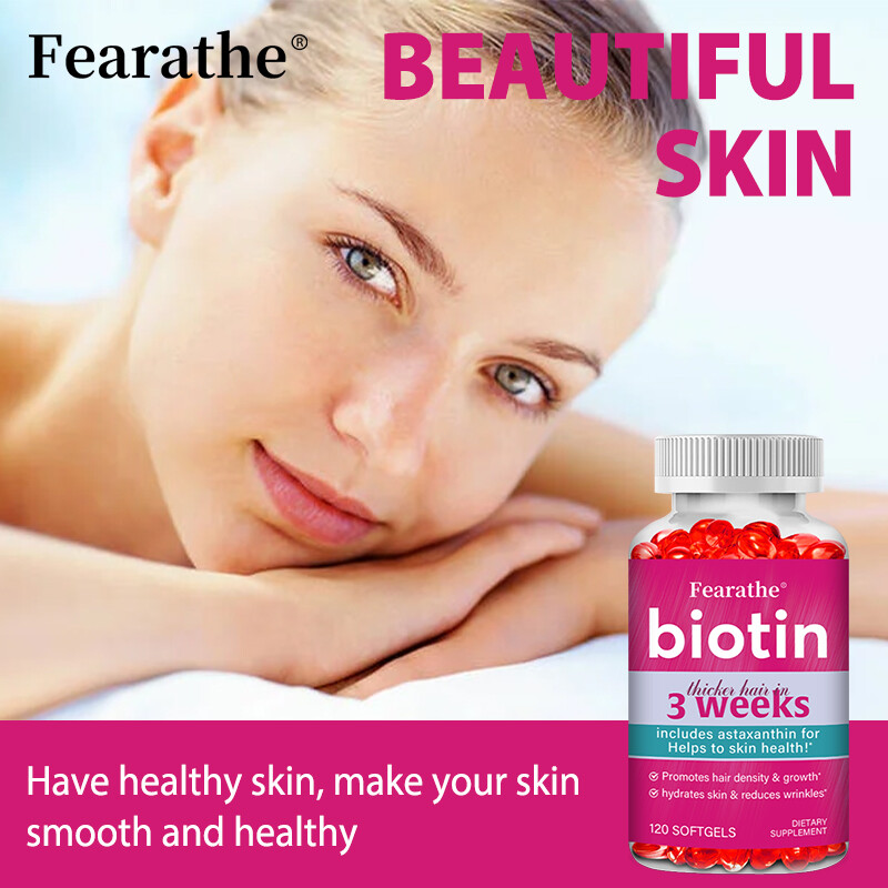 Thicker Hair in 3 Weeks – Biotin w/ Astaxanthin – Hair, Skin & Nails Health