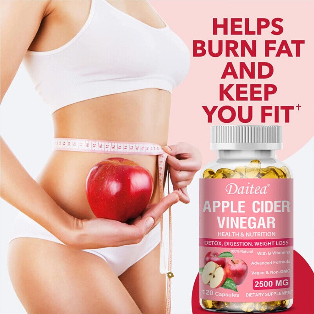 Apple Cider Vinegar 2500mg 120 Capsules With the Mother Vitamin B12 Diet &Health
