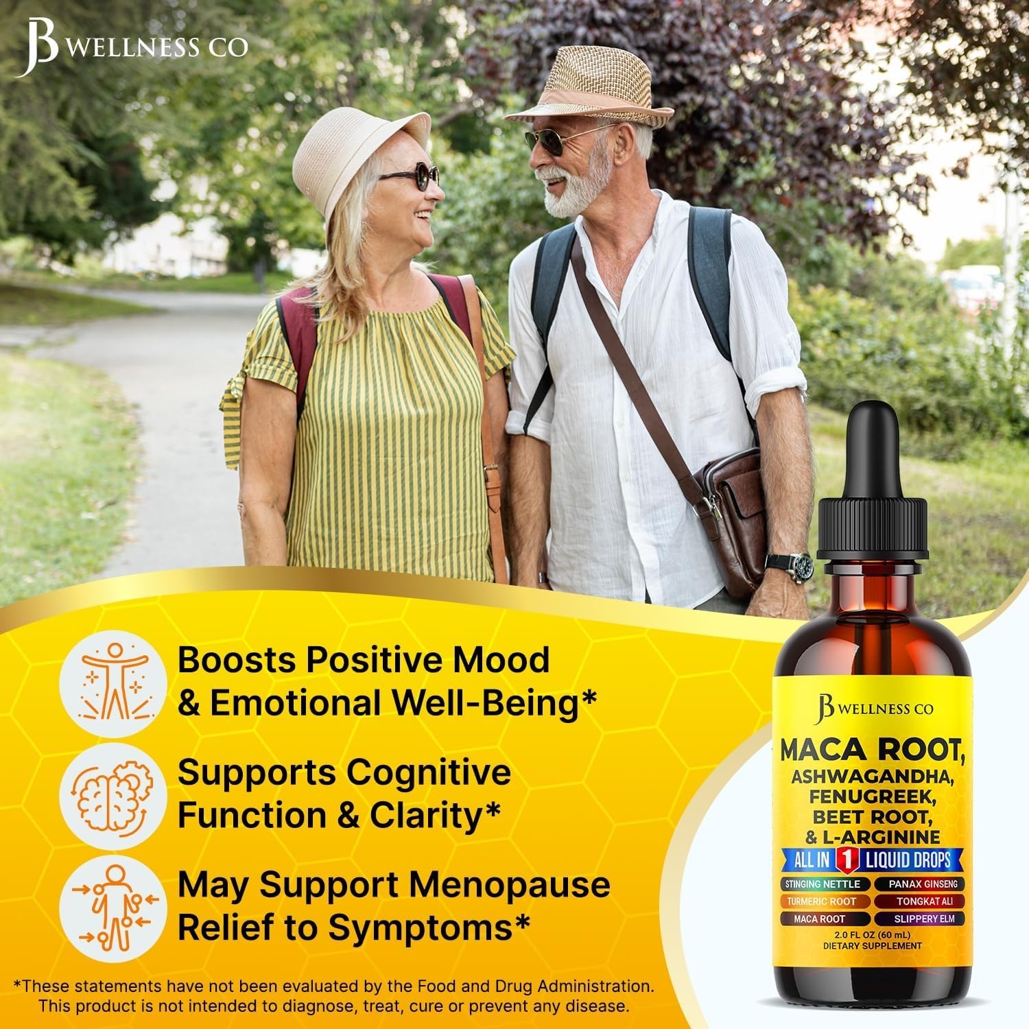 Organic Maca Root Liquid Drops 2-Pack, Ashwagandha, Nettle, Fenugreek, Beet Root