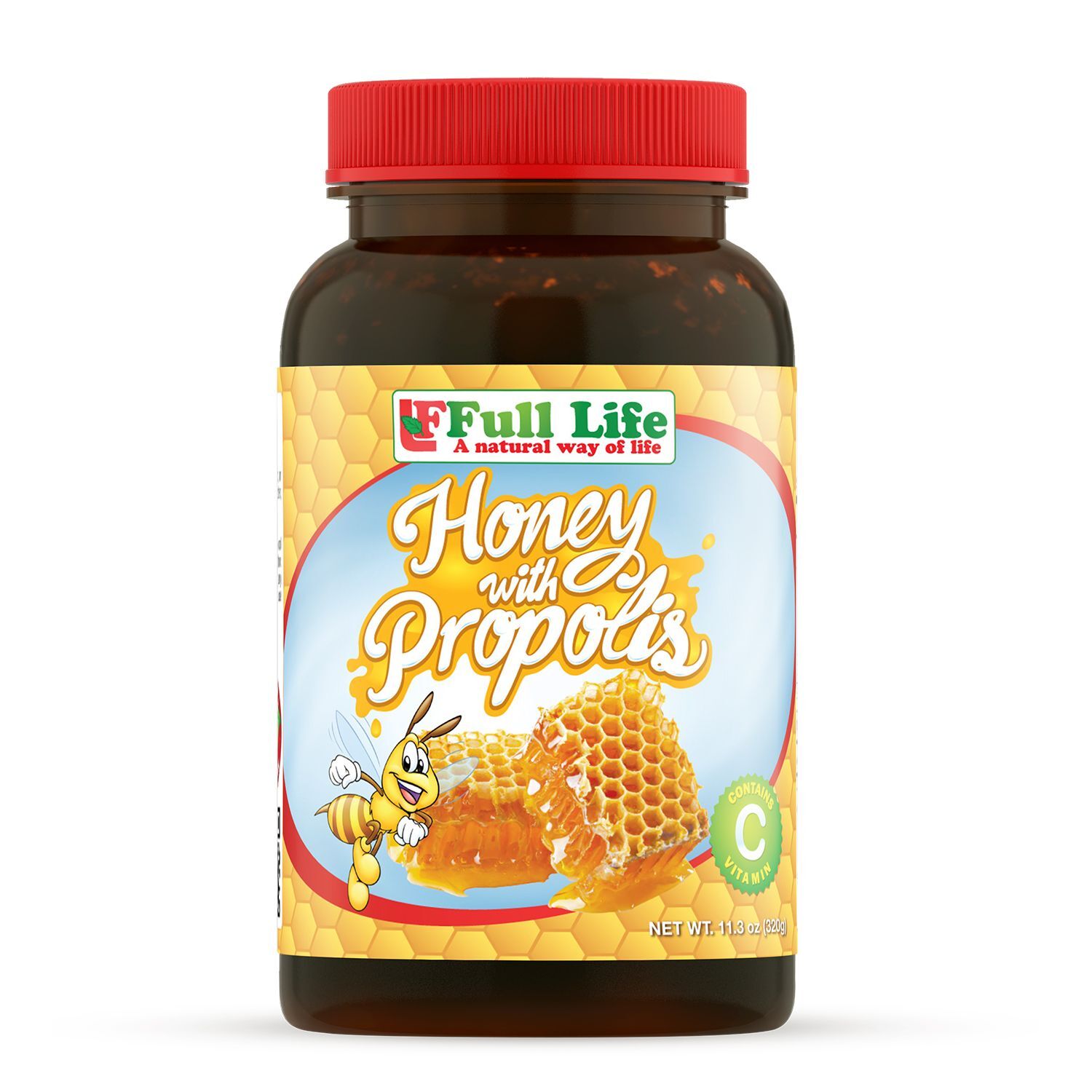 Full Life Honey with Propolis Contain Vitamin C – 11.3oz