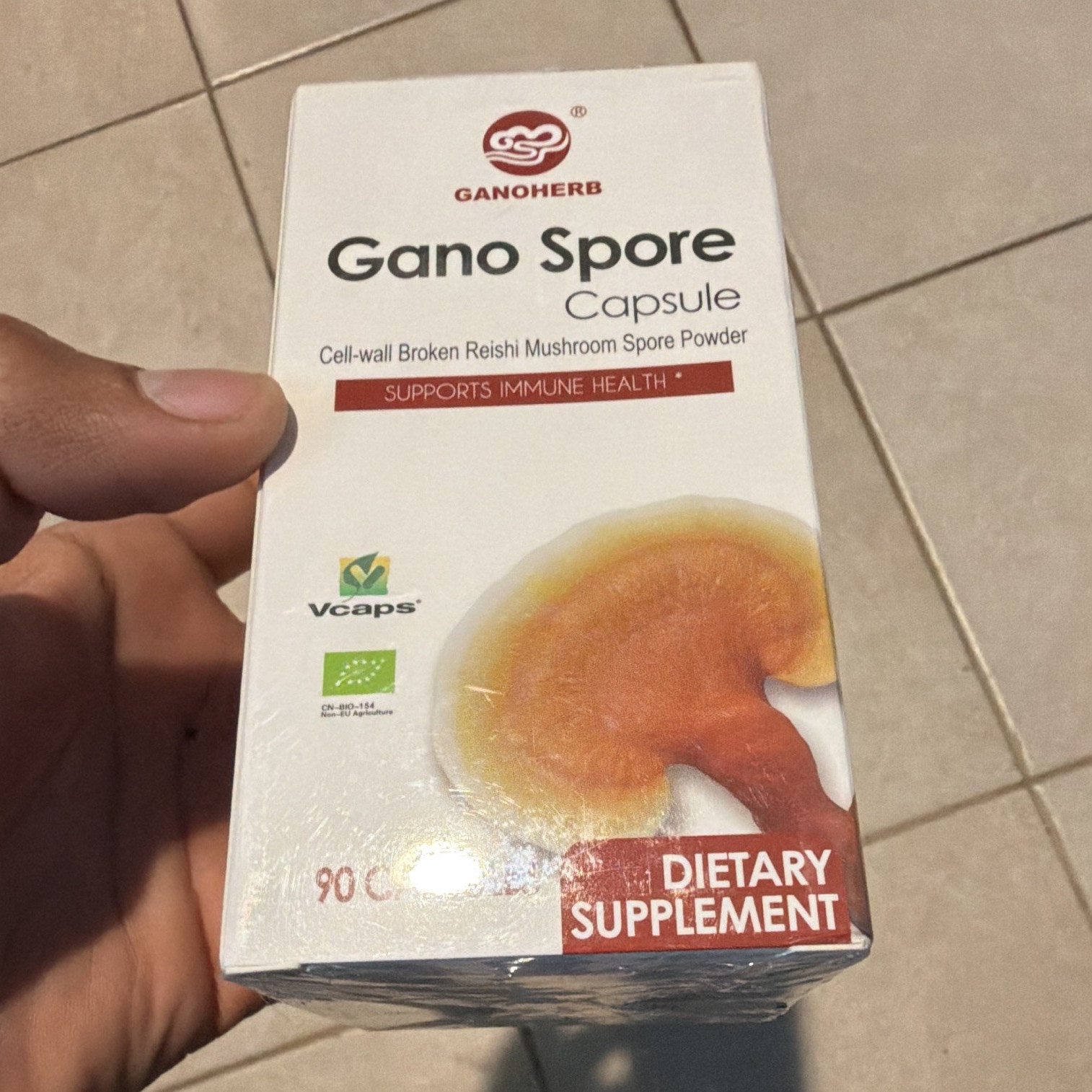 Ganoherb Reishi Mushroom Spore Powder Capsules Organic Immune 500mg 90 Ct
