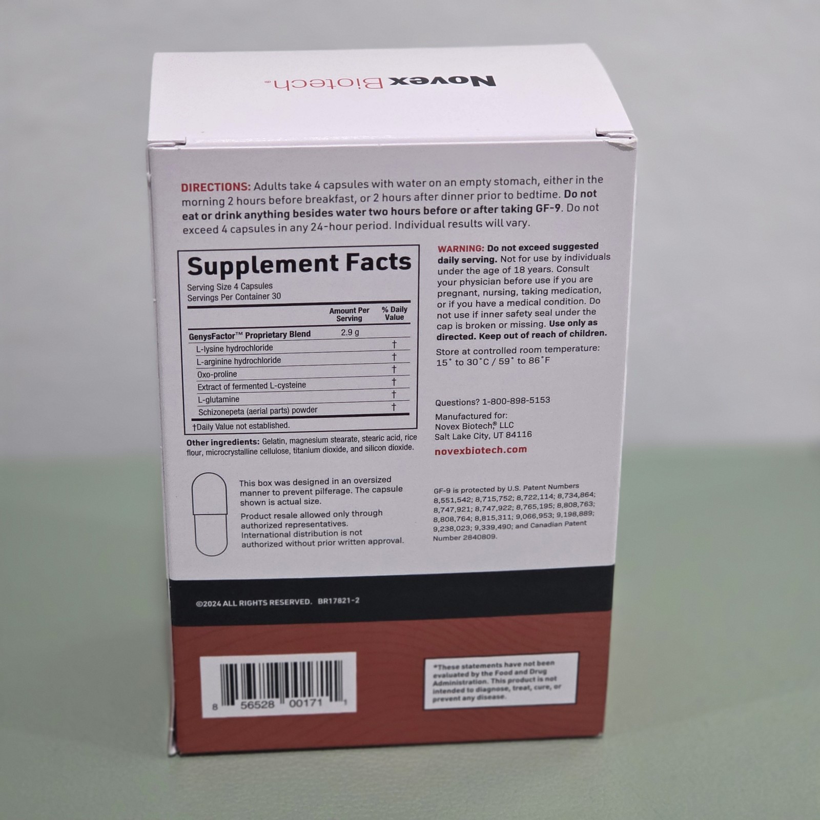 Novex Biotech Growth Factor 9 Dietary Supplement GF-9 120 Caps exp 05/28
