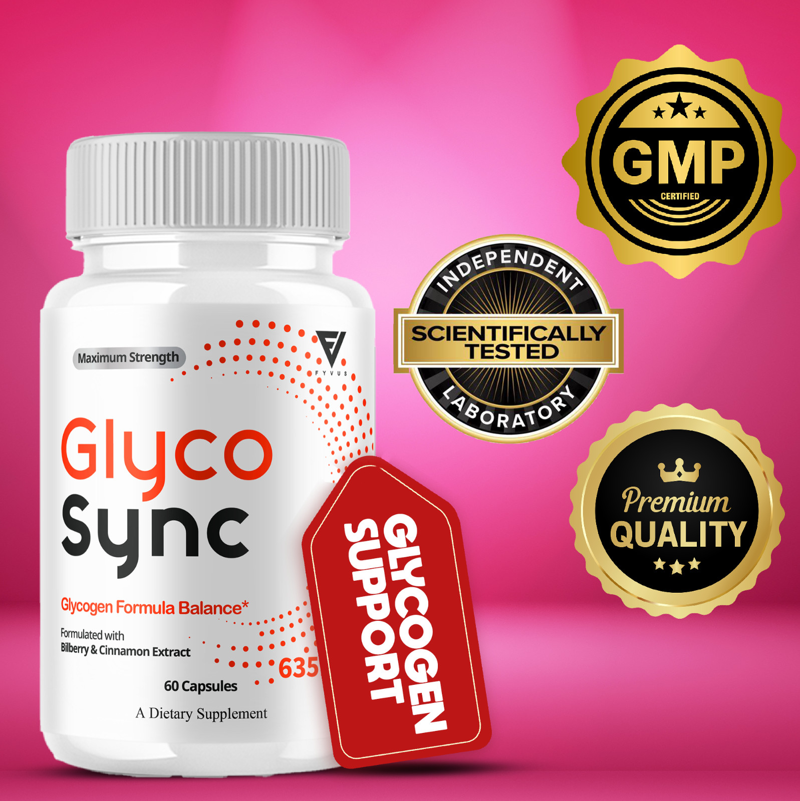 (3 Pack) Glyco Sync Glycogen Pills, GlycoSync Maximum Strength (180 Capsules)