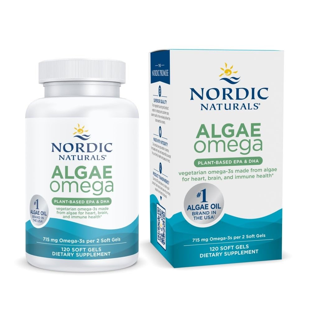 Nordic Naturals Algae Omega – 120 Soft Gels – 120 Count (Pack of 1), Multi