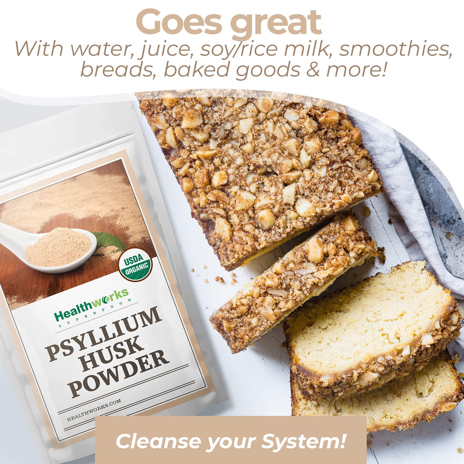 Healthworks Superfoods Organic Psyllium Husk Powder – 32 2 Pound (Pack of 1)