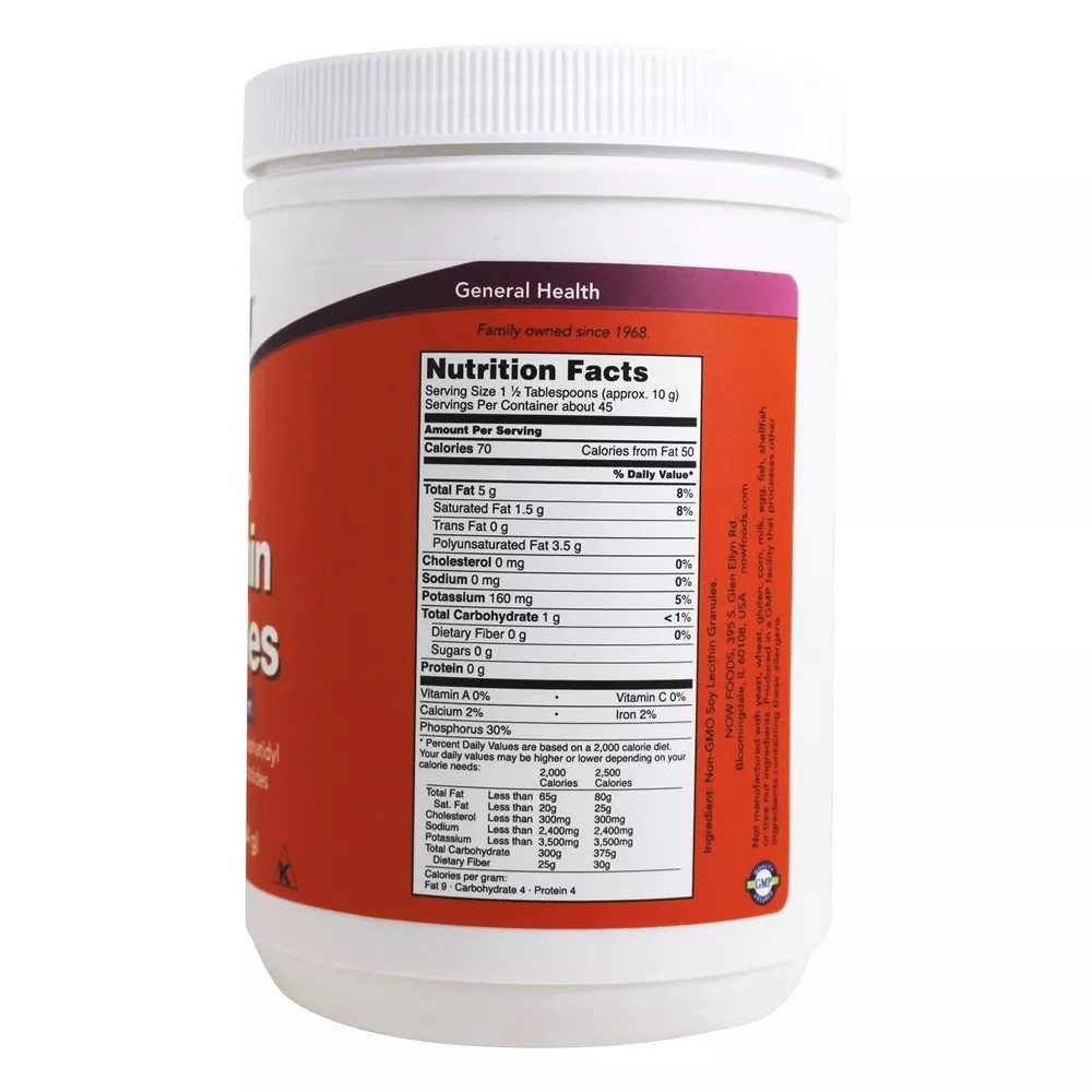 NOW Foods Lecithin Granules Non-GMO, 1 Pound (16 Ounces)