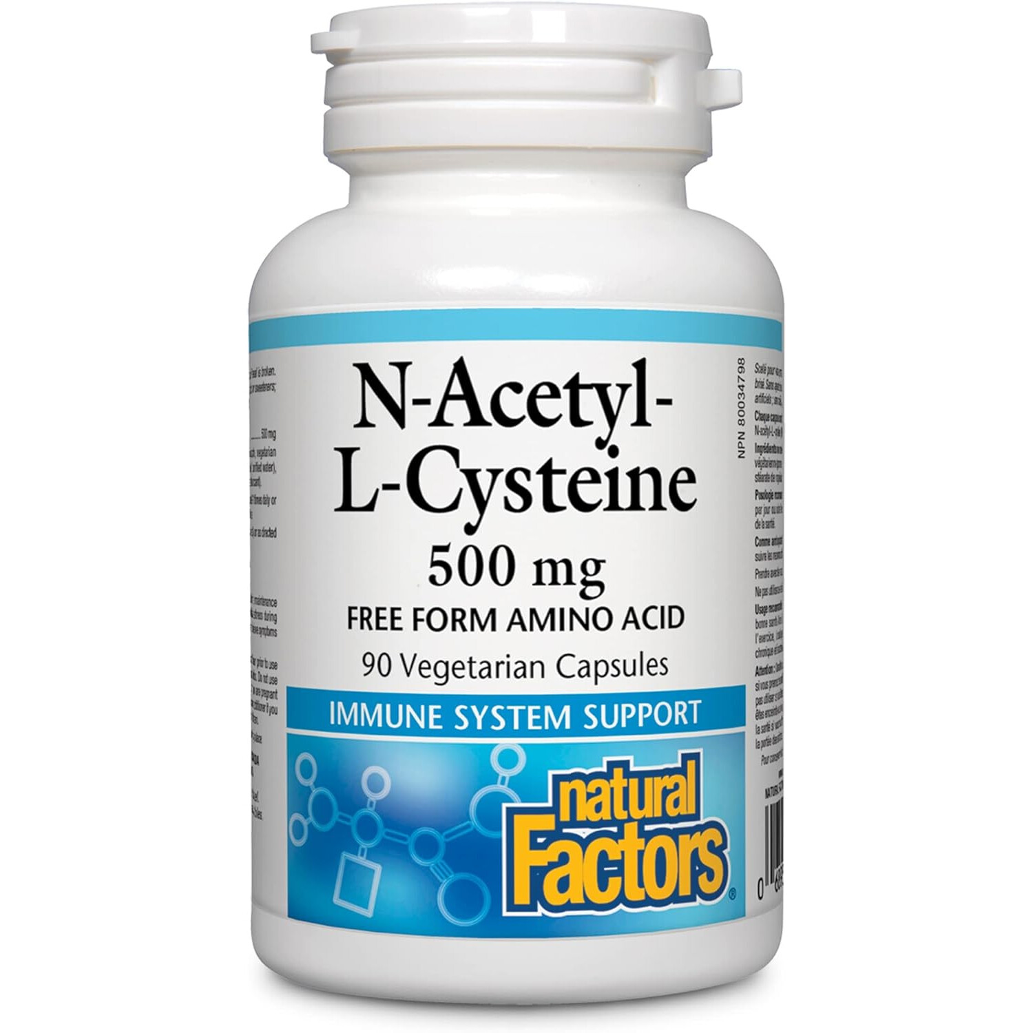 Natural Factors NAC (N-Acetyl-Cysteine) 500mg, 90 Vegetarian Capsules