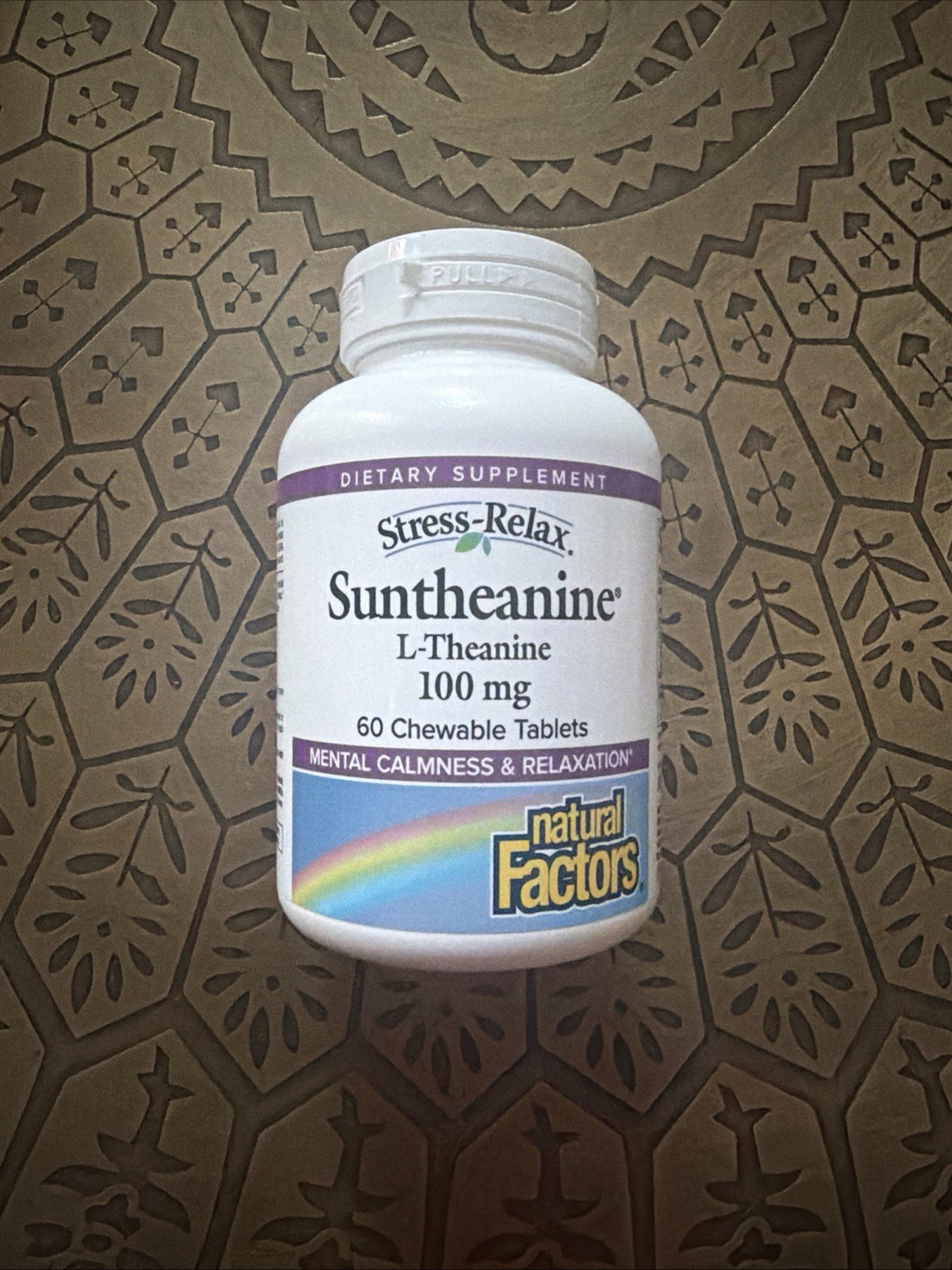 Natural Factors Stress-Relax Suntheanine L-Theanine 100 mg 60 Ct Exp 9/28