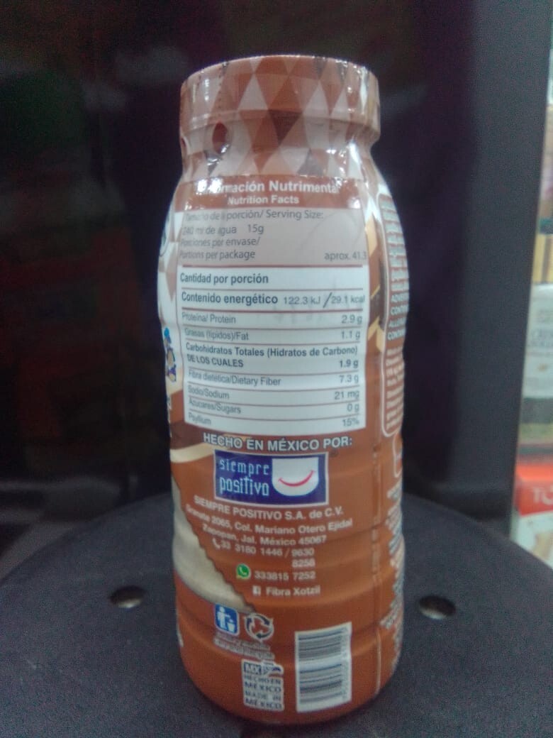 3 -Fiber Xotzil Cocoa Flavor 1.376 Lib / Fibra Sabor Cocoa 620g Prod. Mexicano.