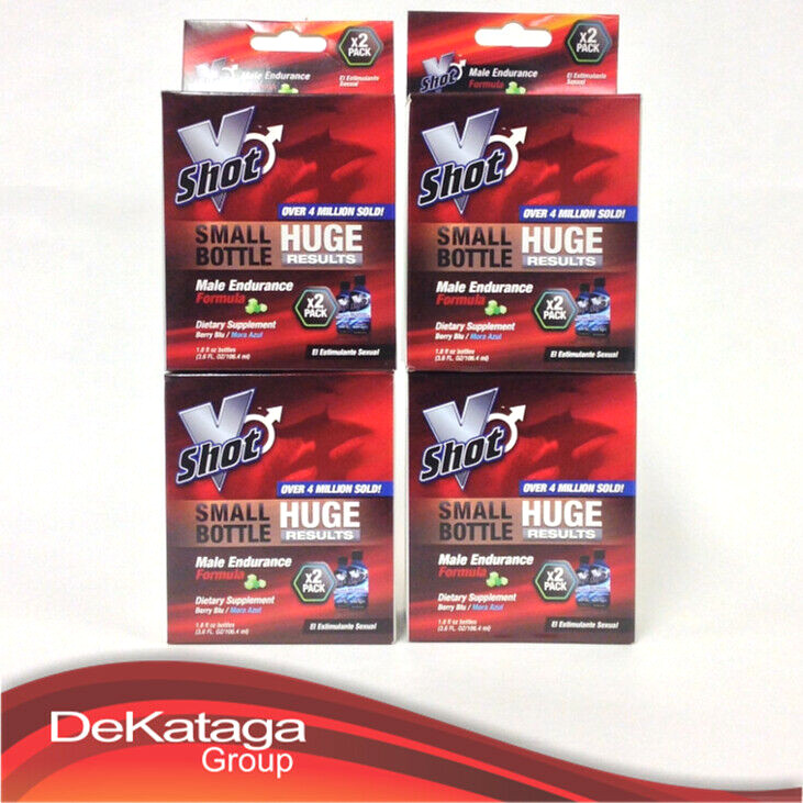 4 PACK – V-SHOT – MALE ENDURANCE – (2 BOTTLES PER BOX) – 4 BOXES